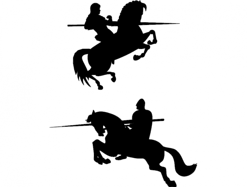Knight On Horse DXF File Free Vectors