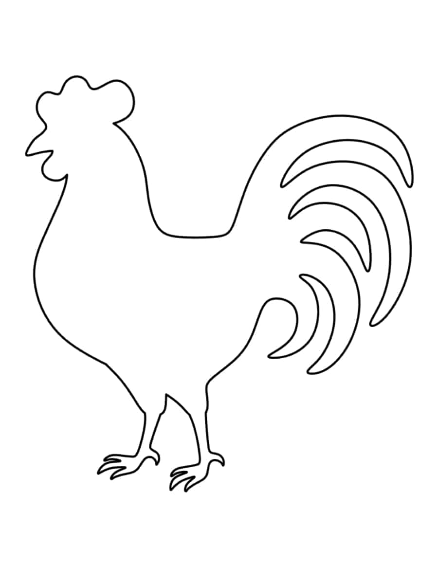 Rooster Tracing Shape Pdf Free Vectors