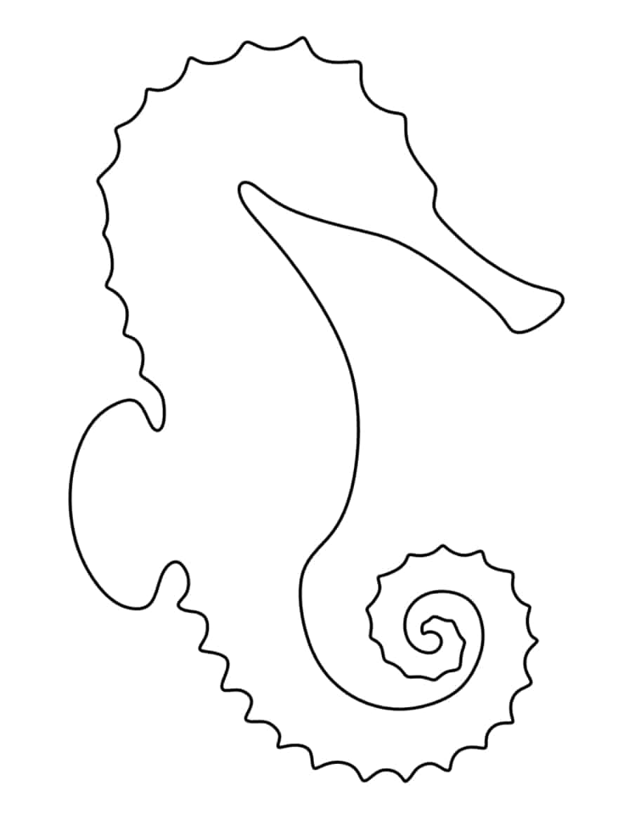 Seahorse Tracing Shape Pdf Free Vectors