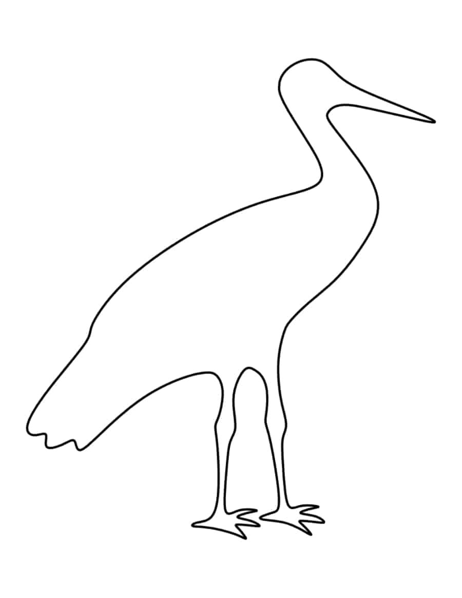 Stork Coloring Pdf Free Vectors