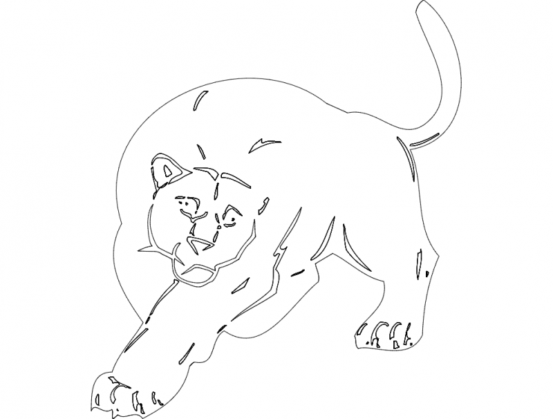 Animal Mascot Big Cat Free DXF File Free Vectors