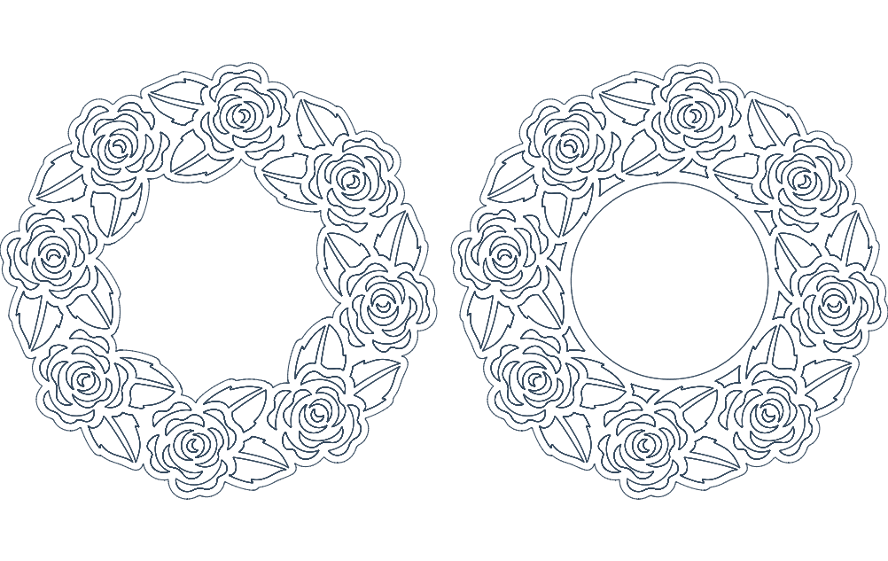 Rose Frame Free DXF File Free Vectors