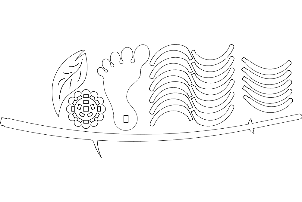 Wooden Flower Free DXF File Free Vectors
