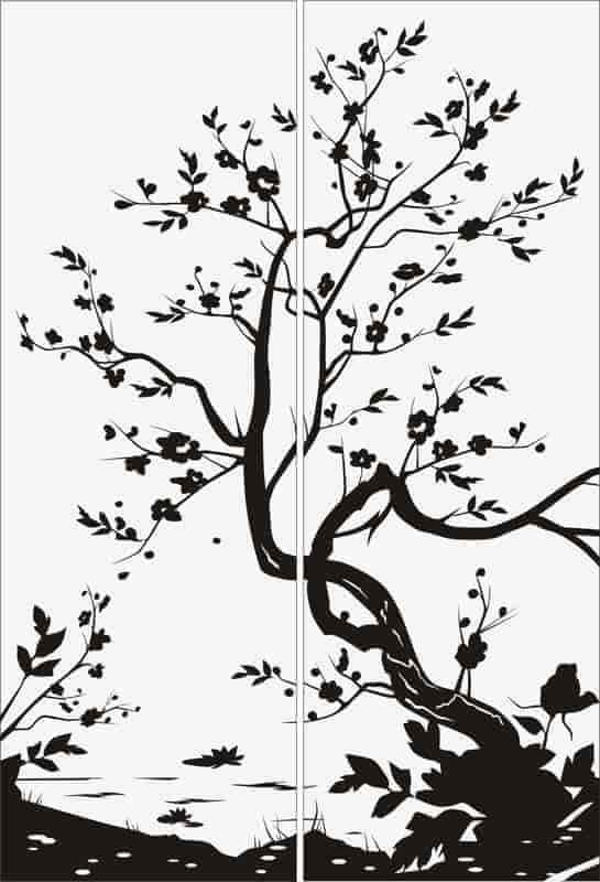 Tree Scenery Sandblast Pattern Free Vector Free Vectors