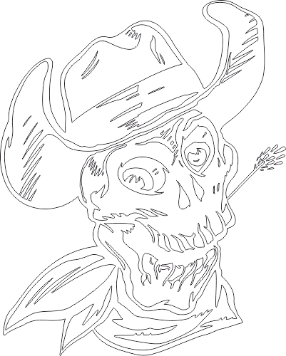 Skull Cowboy Hat Free DXF File Free Vectors