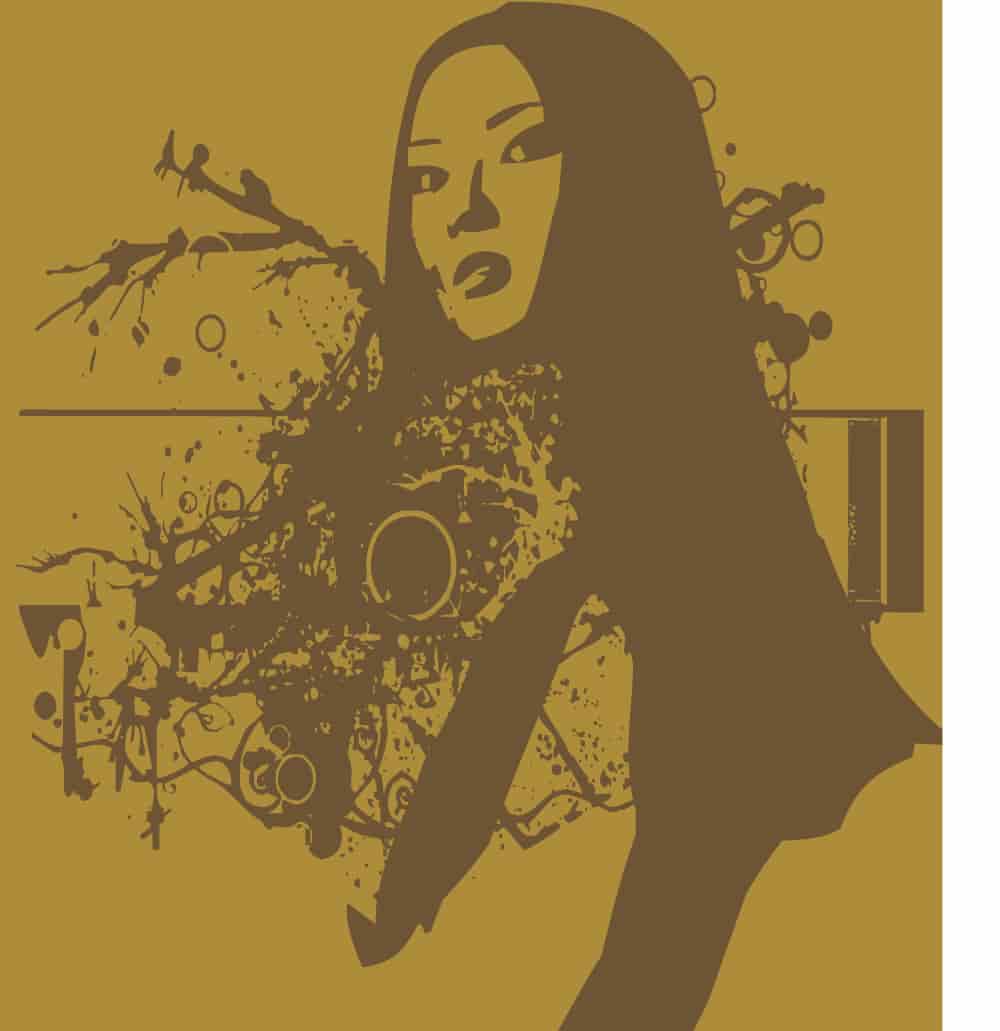 Beautiful Woman Portrait Abstract Pattern Free Vector Free Vectors