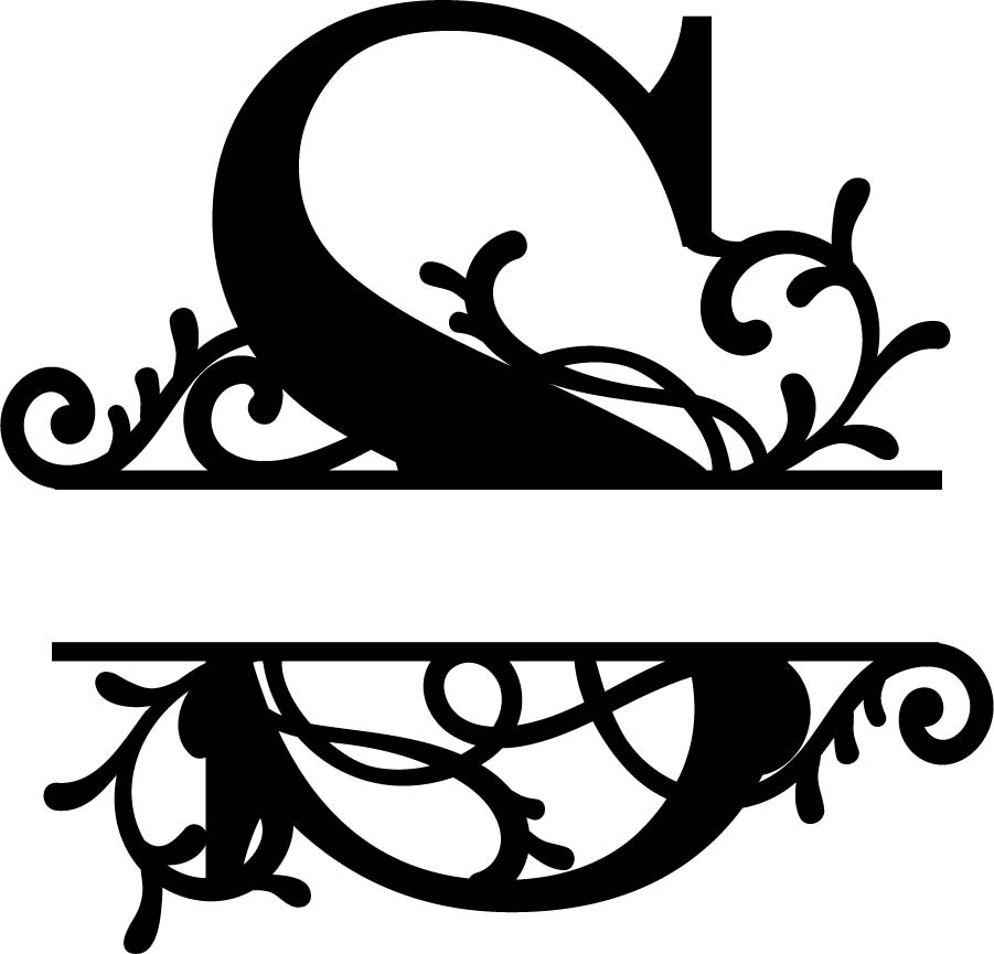 Split Monogram Letter S Free DXF File Free Vectors