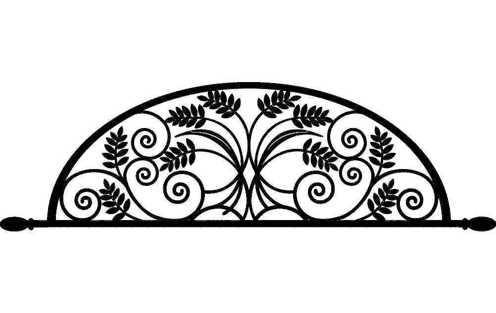Ironwork Arch Flower Design Free DXF File Free Vectors