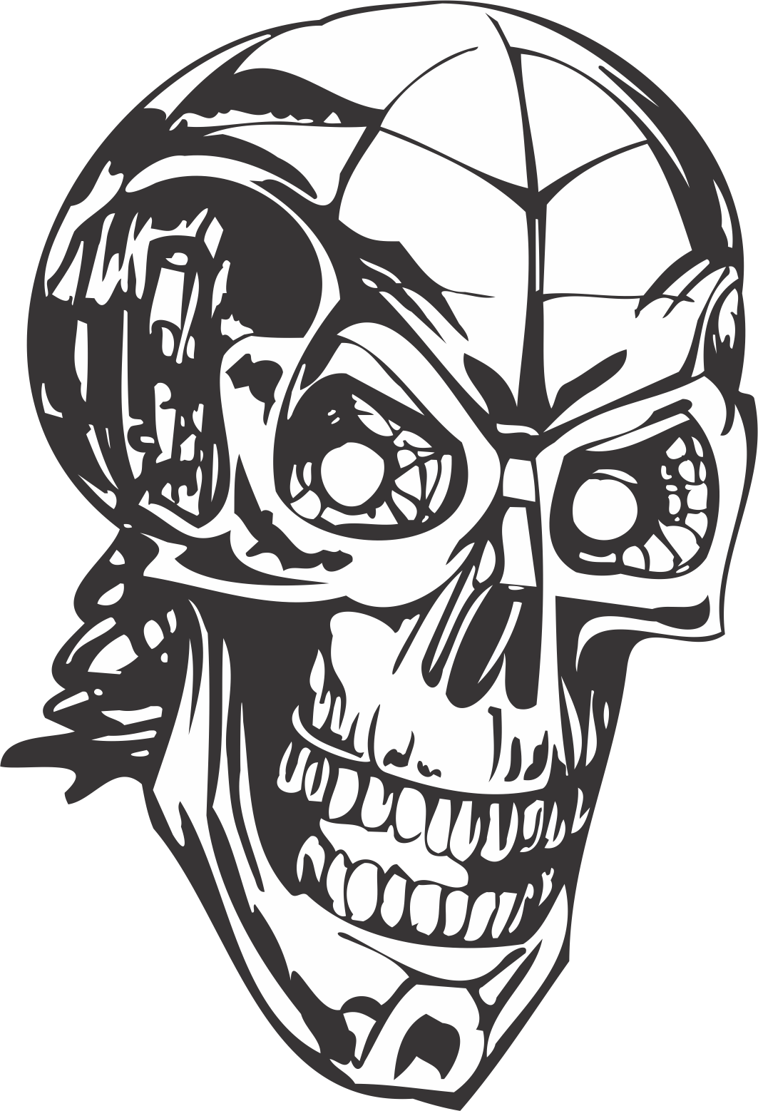 Human Skull Skeleton Free DXF File Free Vectors