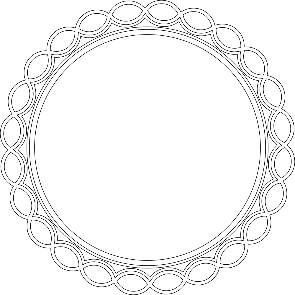 Circular Mirror Frame Free DXF File Free Vectors