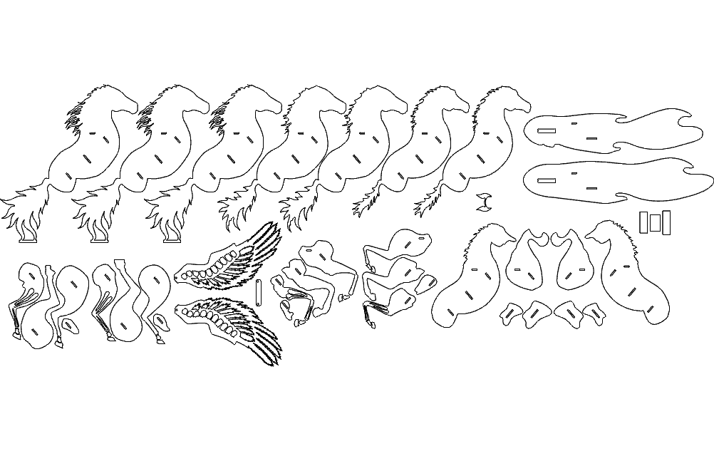 Caballo Alado (Winged Horse) DXF File Free Vectors