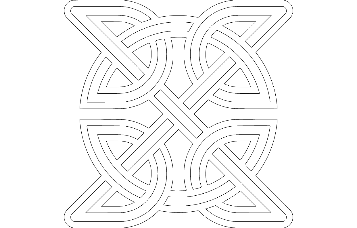 Celtic Knot Round Inside Square Free DXF File Free Vectors