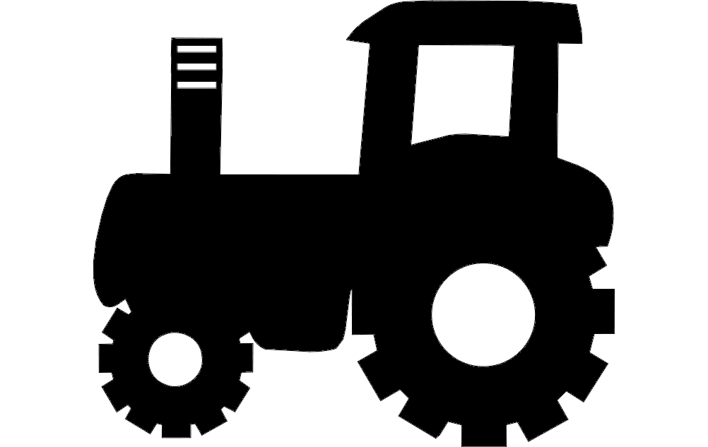 Tractor Silhouette Vector Art Free DXF File Free Vectors