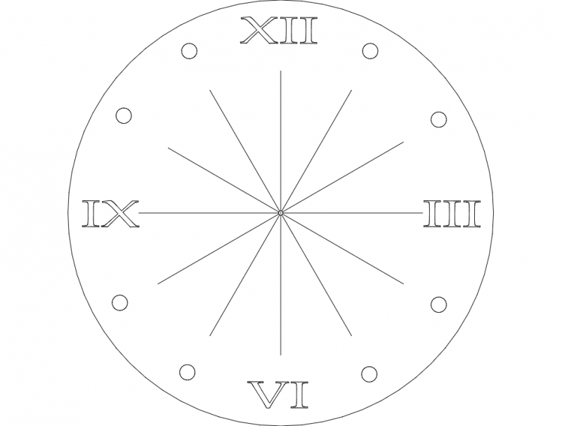Clock Rom Num Free DXF File Free Vectors