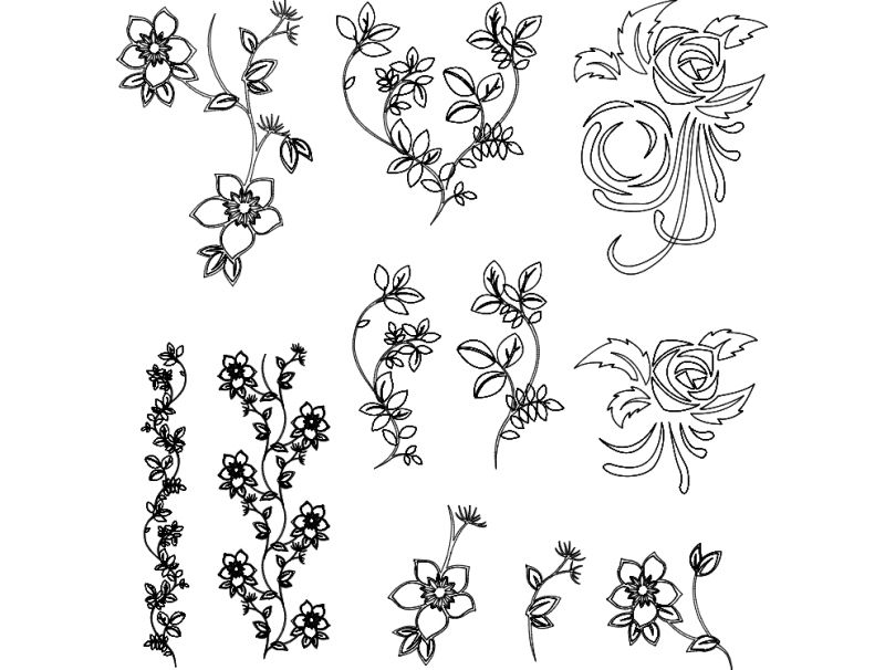 Flowers Vector Free DXF File Free Vectors