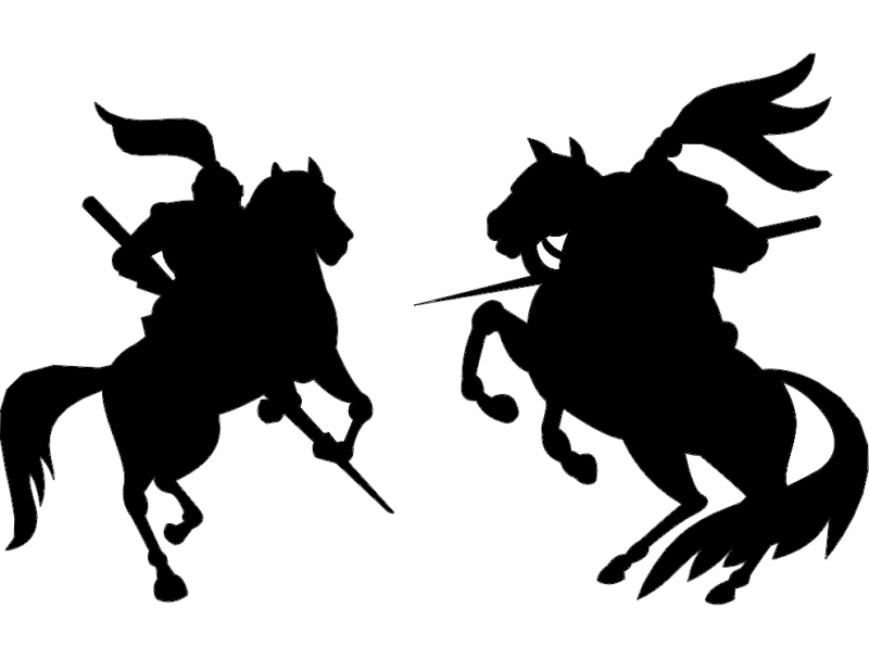 War Horse Silhouette Free DXF File Free Vectors