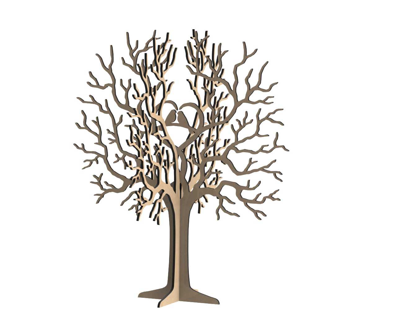 Birds Tree Jewelry Stand 3Mm Free DXF File Free Vectors
