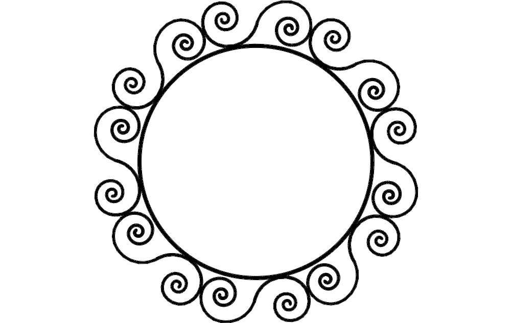 Ironwork Round Frame Free DXF File Free Vectors