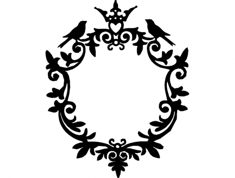 Frame Birds 2 Free DXF File Free Vectors