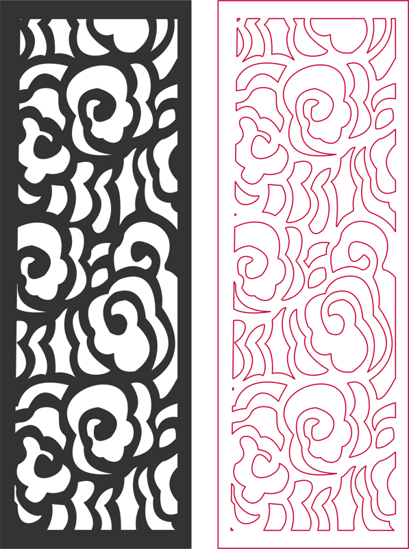 Laser Cut Door Panel Pattern Free DXF File Free Vectors