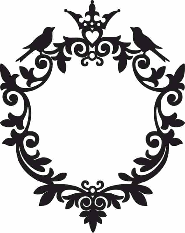 Round Monogram Leaf Patterns Free Vector Free Vectors