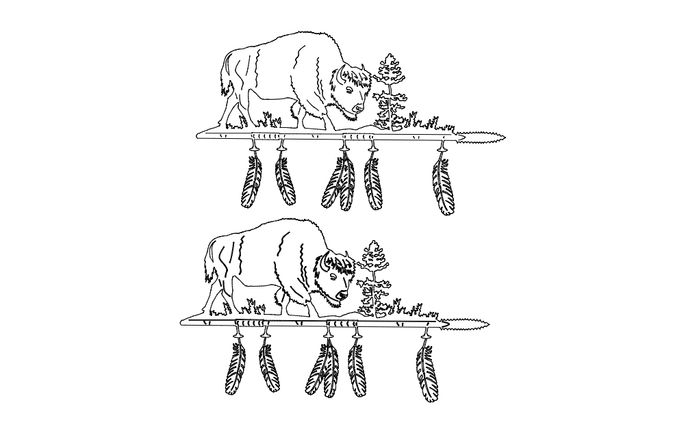 Buffalo Spear Free DXF File Free Vectors