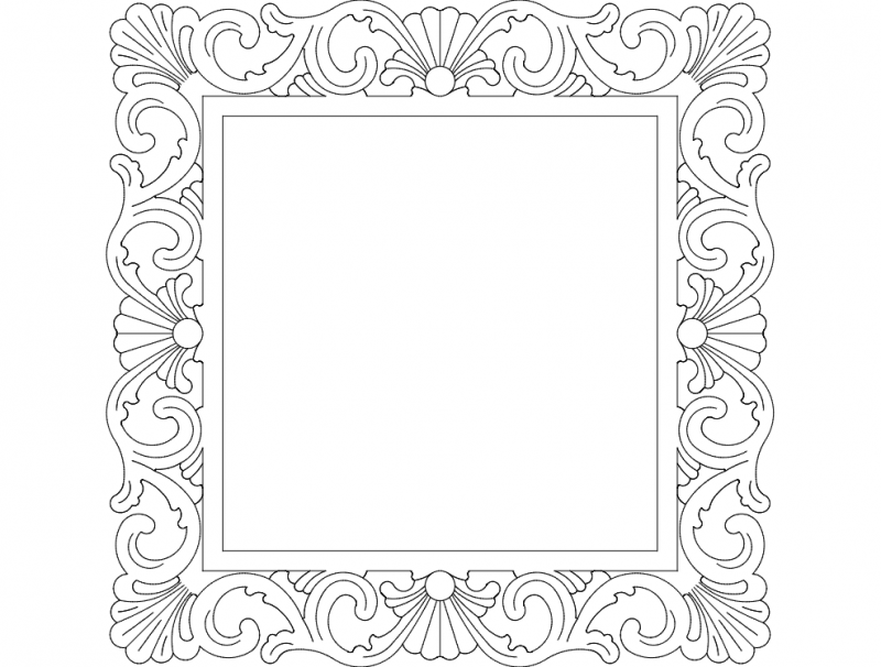 Mirror Frame Square Free DXF File Free Vectors