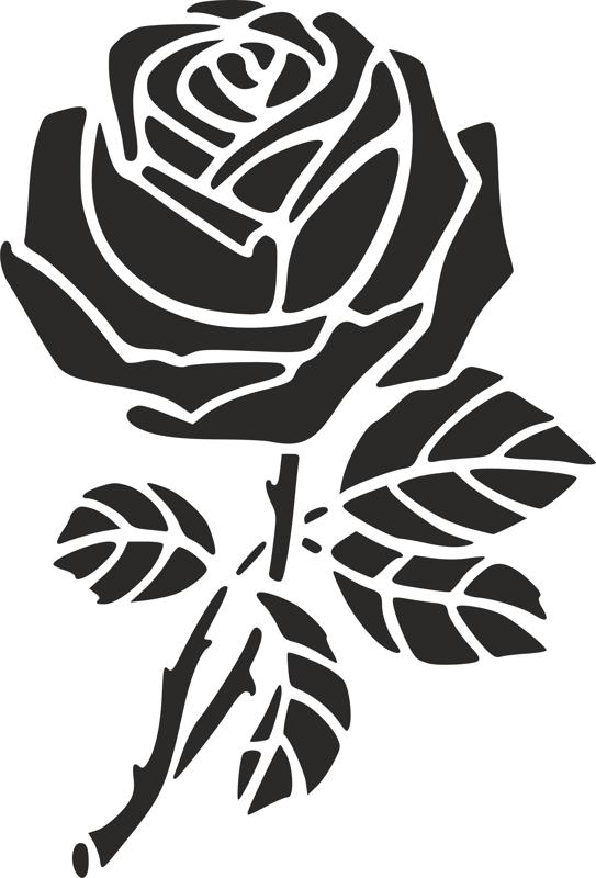 Rose Stencil Free DXF File Free Vectors