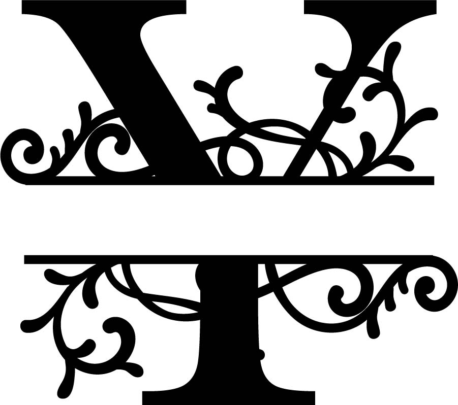Split Monogram Letter Y Free DXF File Free Vectors