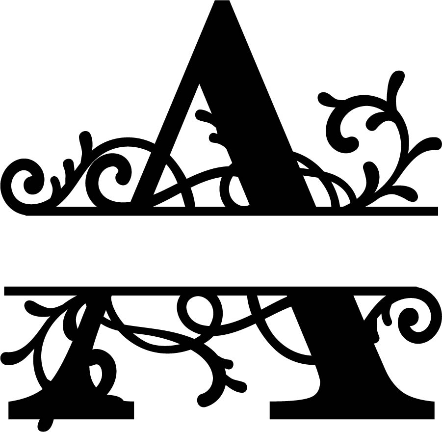 Split Monogram Letter A Free DXF File Free Vectors