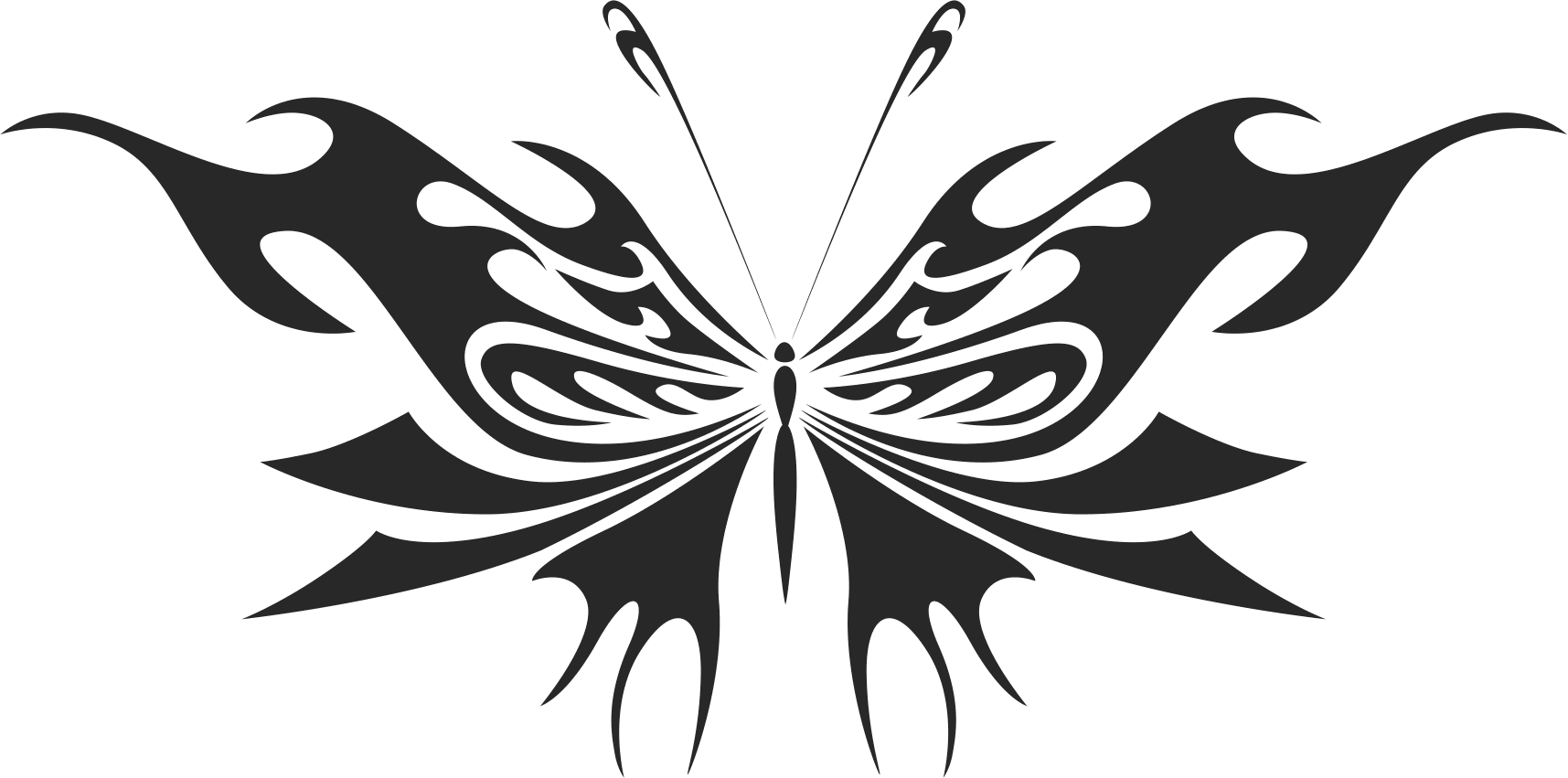 Tribal Butterfly Vector Art 14 Free DXF File Free Vectors