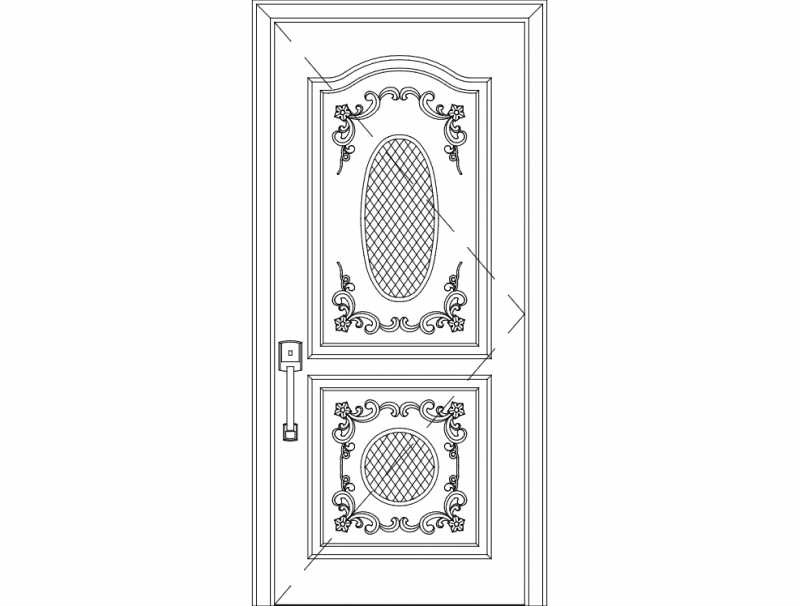 Modern Single Door Design Free DXF File Free Vectors