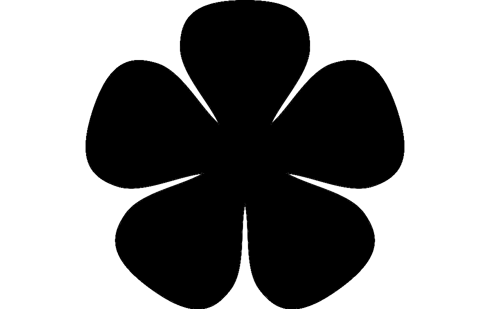 5Petal Petit Flower Free DXF File Free Vectors