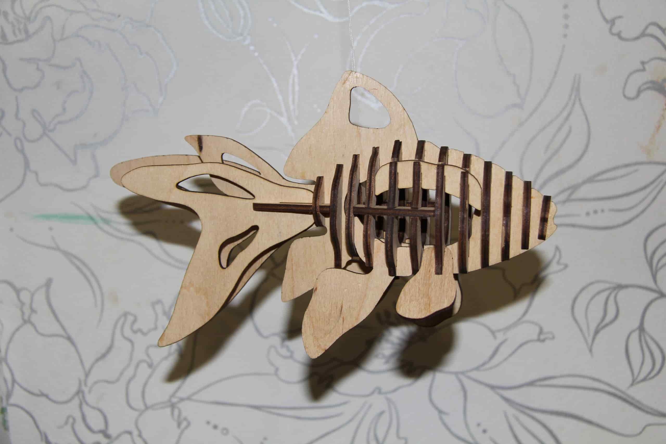 Fish 3D Puzzle Laser Cut Pattern Free Vector Free Vectors