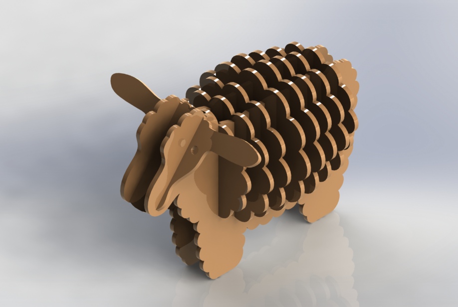 Sheep 3D Puzzle Pattern Free DXF File Free Vectors