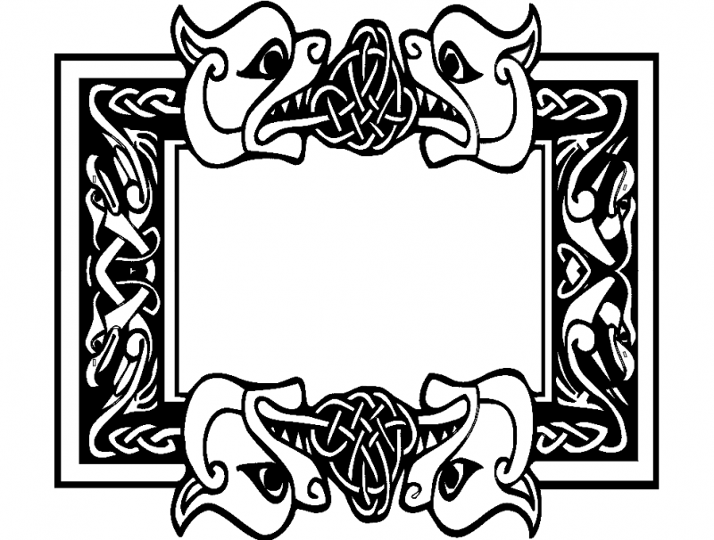 Celtic Font Frame Free DXF File Free Vectors