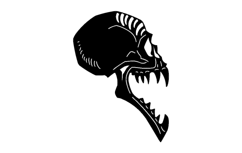 Skull Side View Free DXF File Free Vectors