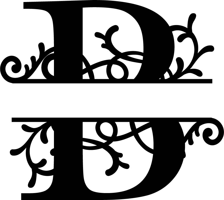 Split Monogram Letter B Free DXF File Free Vectors