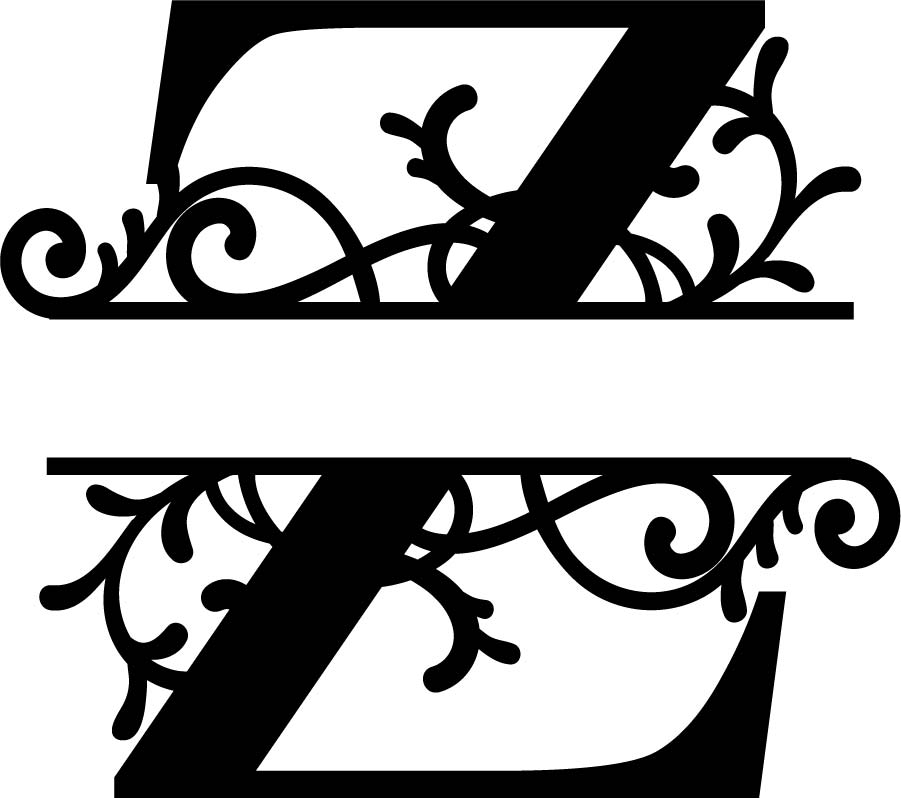Split Monogram Letter Z Free DXF File Free Vectors