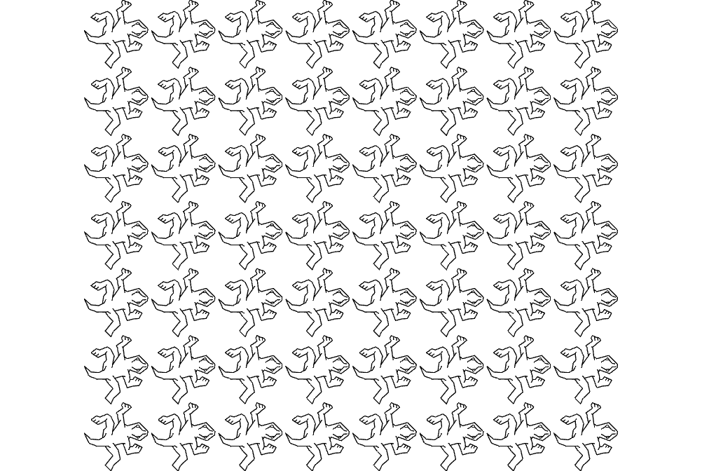 Escher Lizzards (Work) Free DXF File Free Vectors
