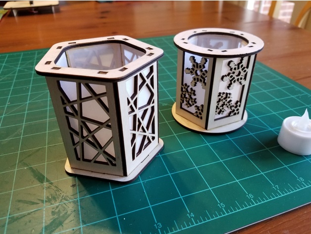 Laser Cut Candle Holder Lantern Snowflake Free DXF File Free Vectors