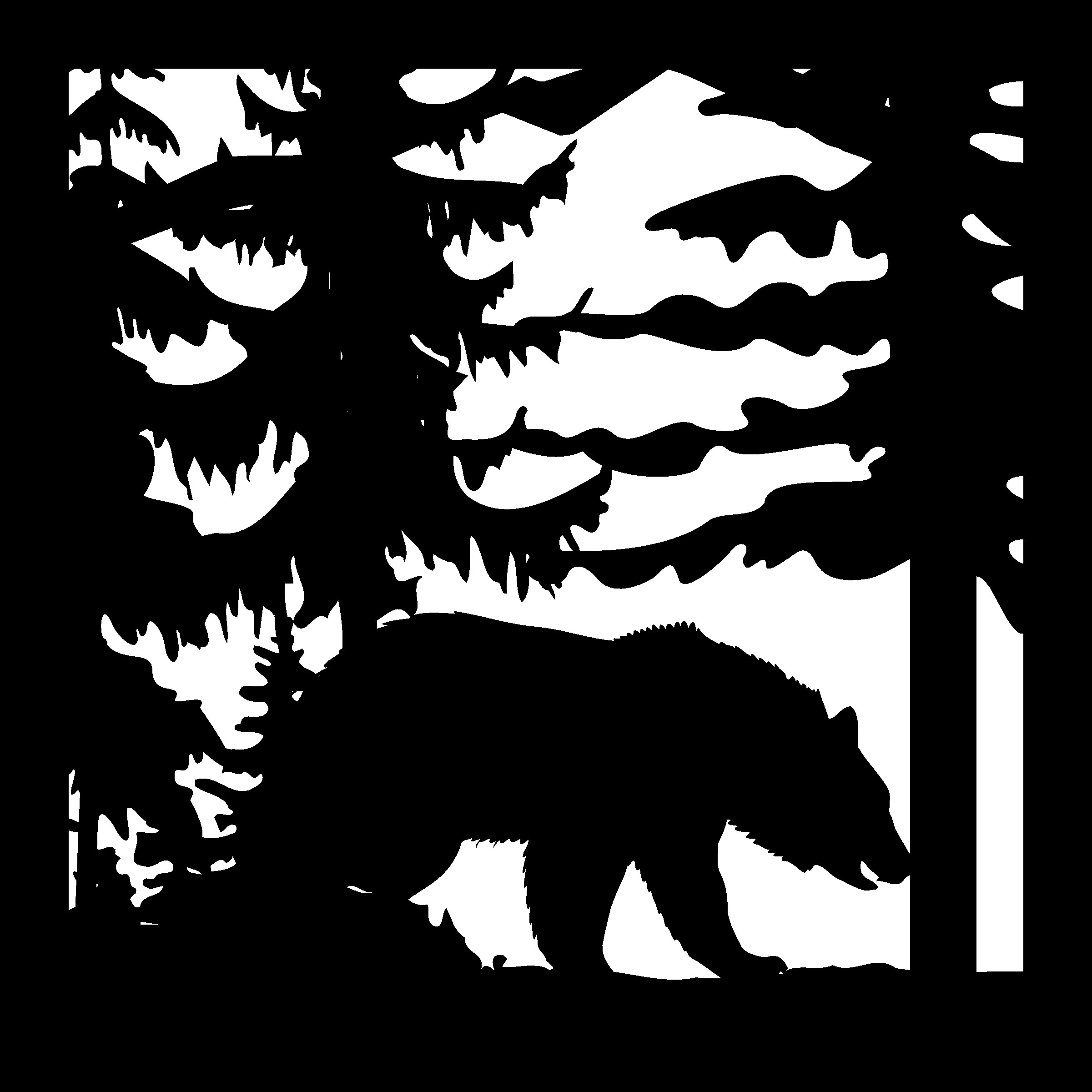24 X 24 Bear Trees Plasma Art Cut Ready Free DXF File Free Vectors