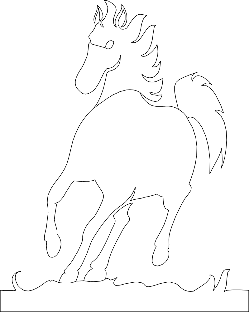 Running Horse DXF File Free Vectors