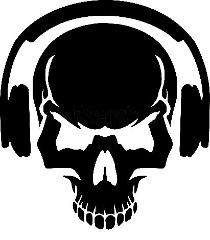 Skull With Headphones Vector Art Free DXF File Free Vectors