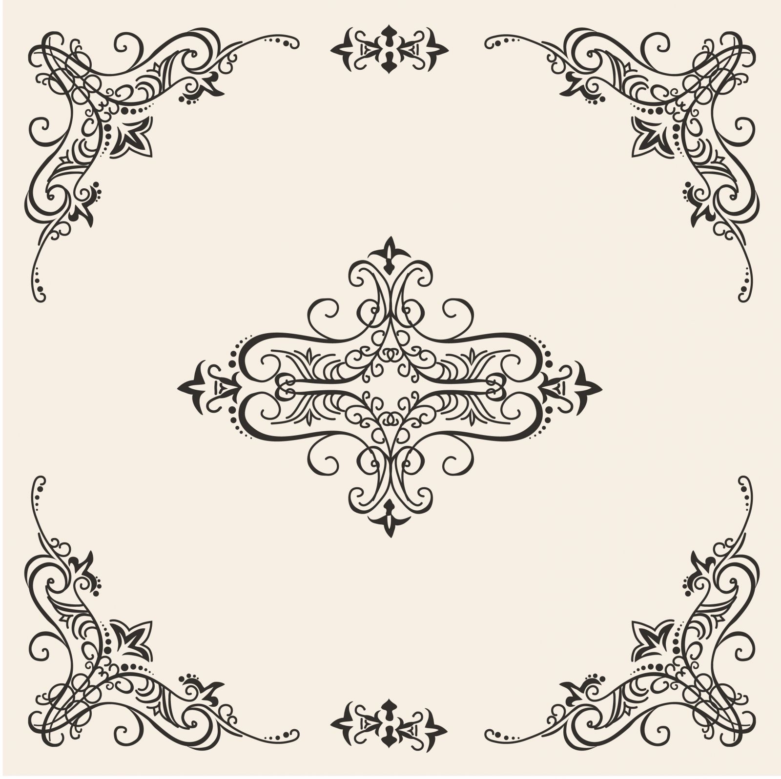 Retro Floral Frame Free DXF File Free Vectors