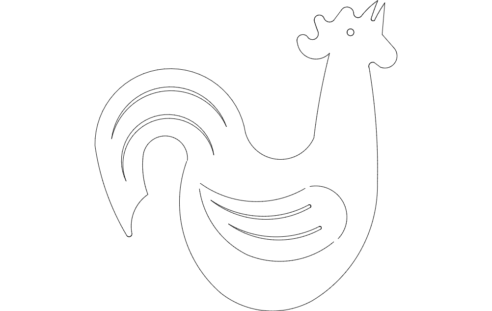 Rooster Crowing Silhouette Free DXF File Free Vectors