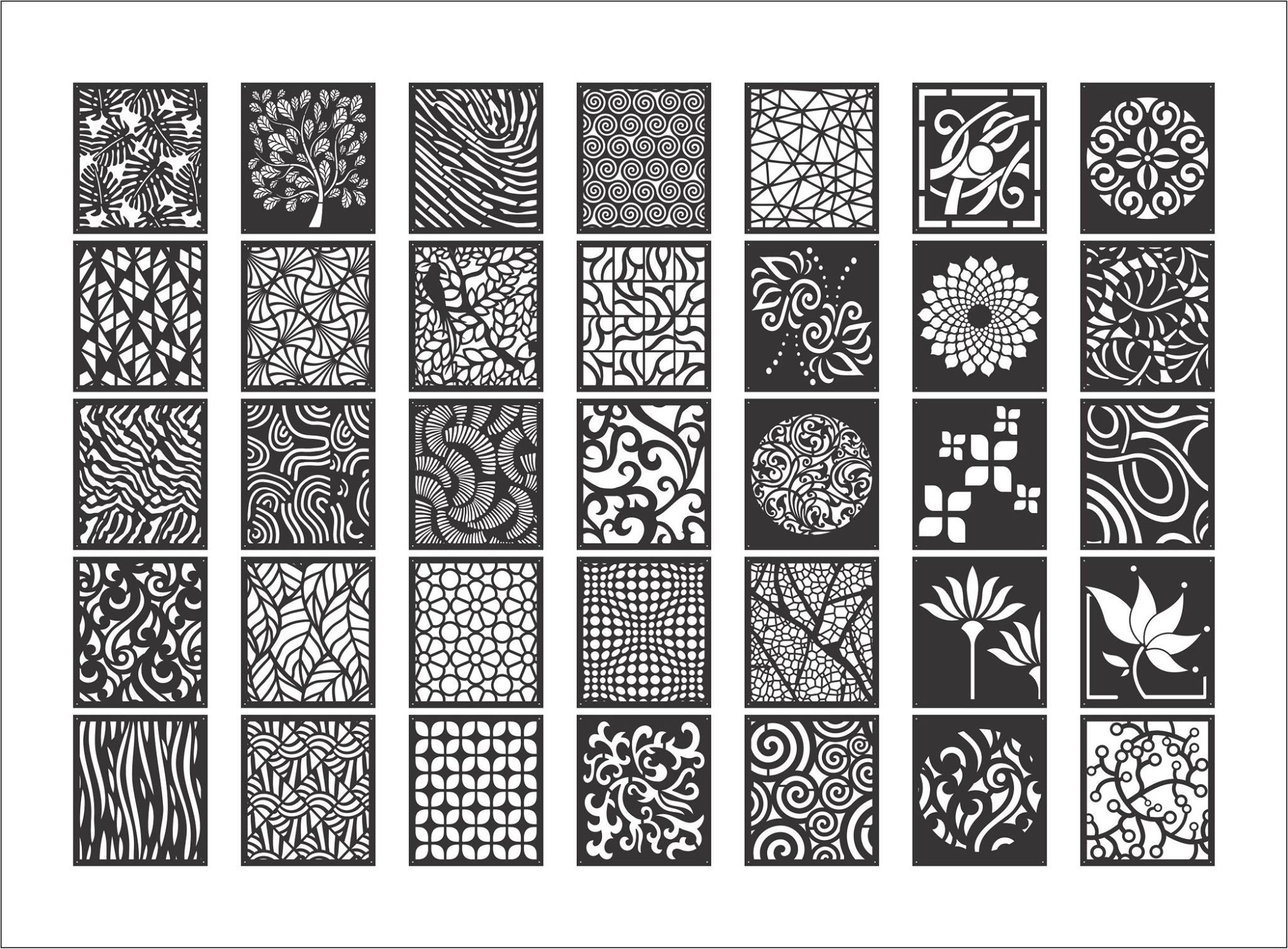 Mega Collection Of Decorative Screen Patterns Free DXF File Free Vectors