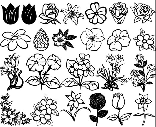 Flowers And Roses Vectors Free DXF File Free Vectors