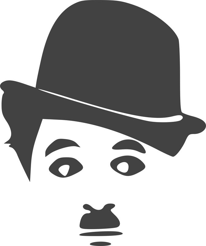 Charlie Chaplin Silhouette Vinyl Sticker Free DXF File Free Vectors