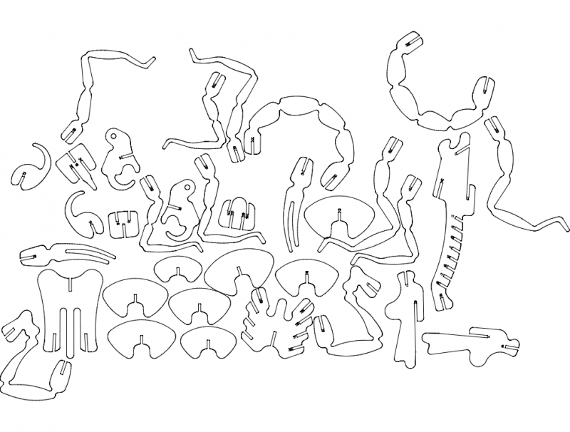 Escorpiao 3D Puzzle Free DXF File Free Vectors